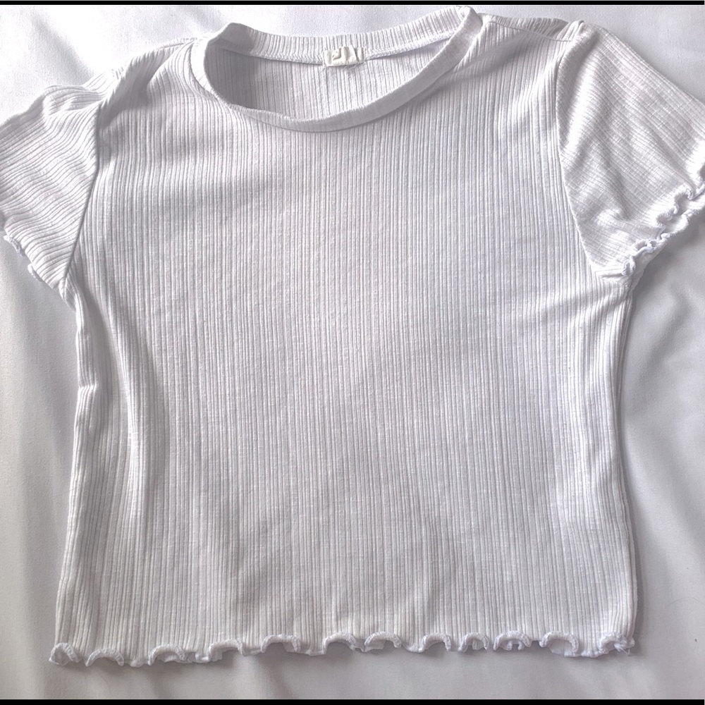 garage white crop top
